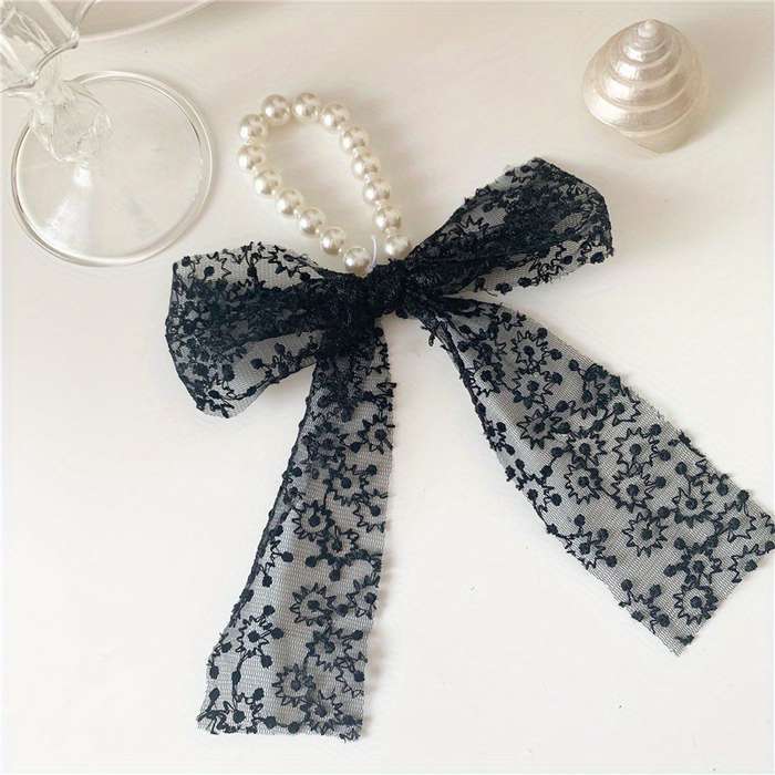 2pcs Elegant Lace Bow Hair Ties for Women
