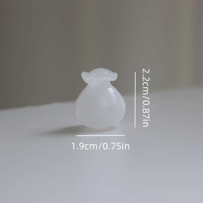 Set of Two Small Black And White Glass Vases