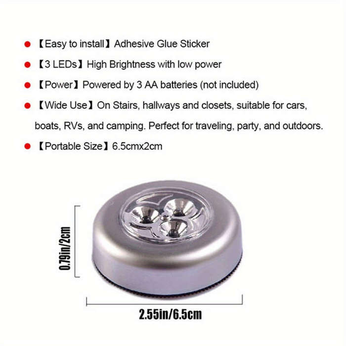 1pc Sleek Cordless LED Touch Light