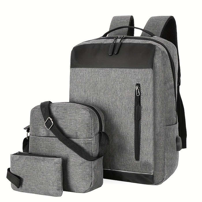 2-Piece Men's Simple Business Backpack Set