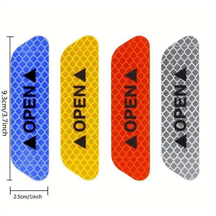 4 Reflective Warning Stickers For The Doors