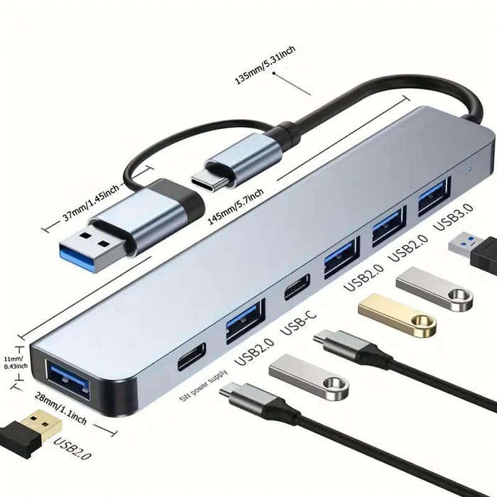 7-in-1 High-Speed USB 3.0 Data Transfer Adapter