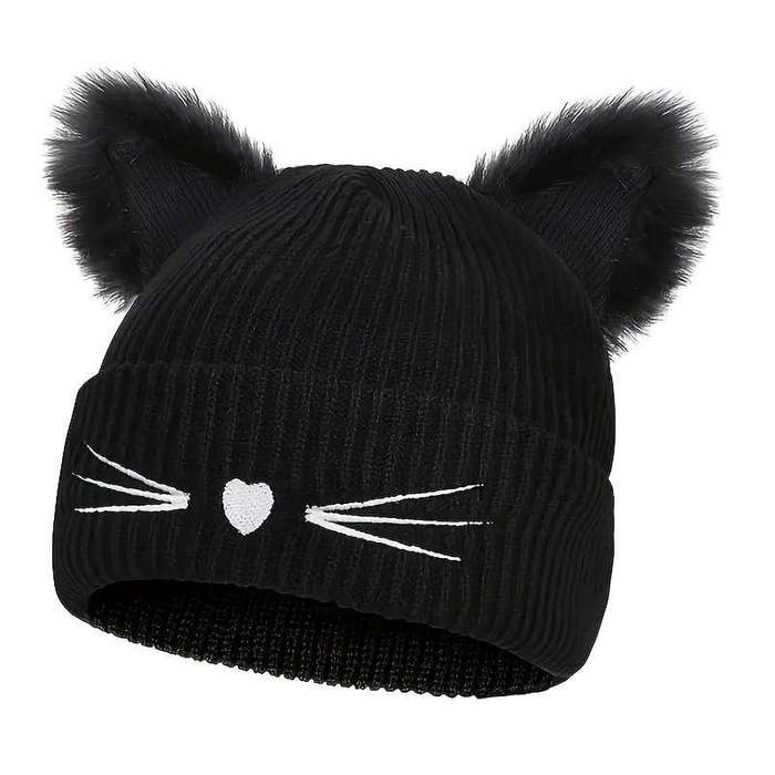 1pcs Women's Cute Cat Ear Knitted Hat