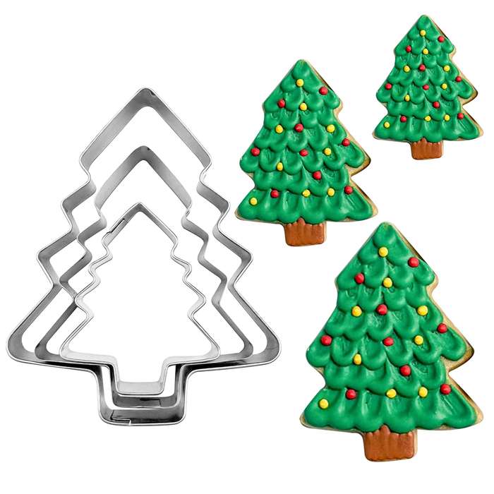3pcs Christmas Tree Cookie Cutters Set