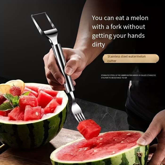 A Watermelon Cutting Tool With Double Stainless Steel Heads