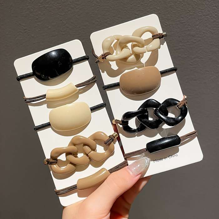 Elegant Milk Coffee Color Hair Ties