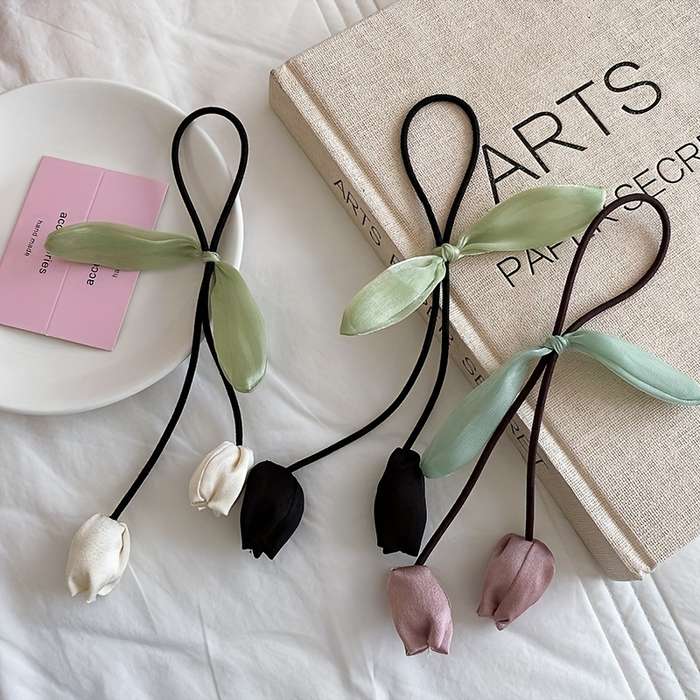Elegant Silk Floral Hair Ties