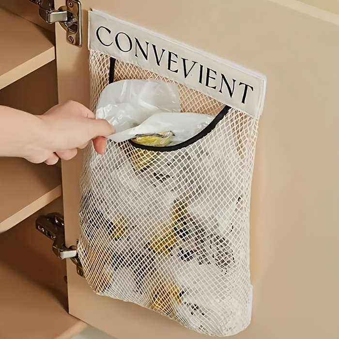 Space-Saving Wall-Mounted Organizer For Plastic Bags