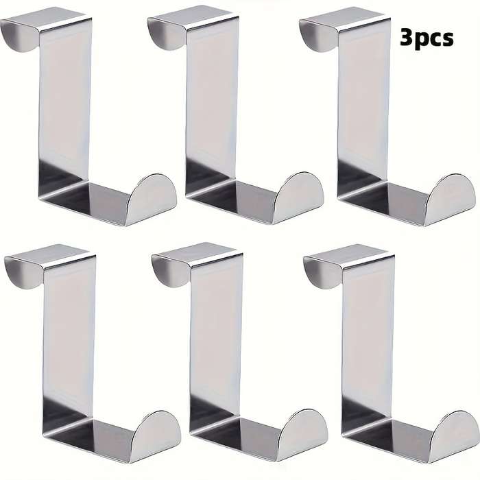 3pcs Stainless Steel Over-The-Door Hooks