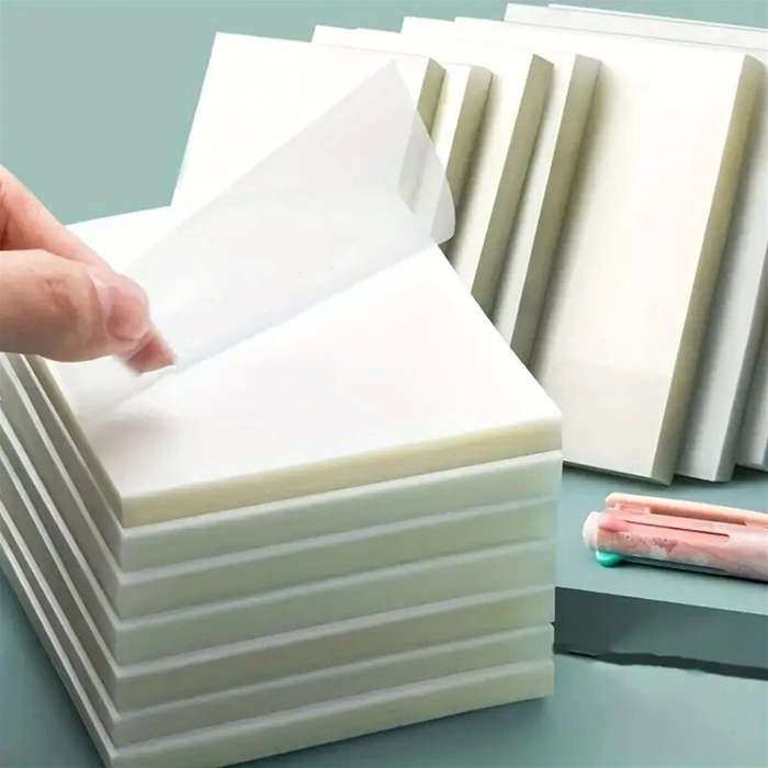 2 Packs 100 Sheets Transparent Waterproof Sticky Notes