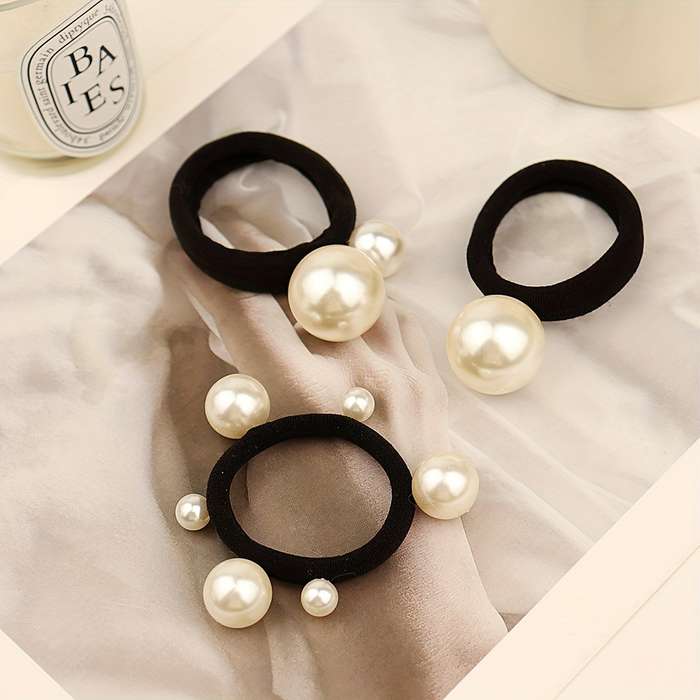 Luxurious Pearl Embellished Hair Tie