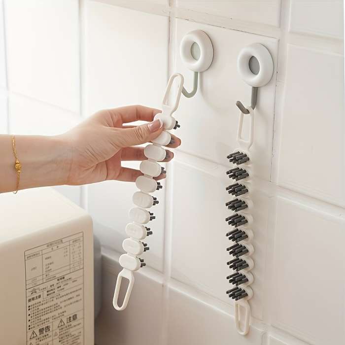 1pc Flexible Groove Cleaning Brush - Stiff Bristles