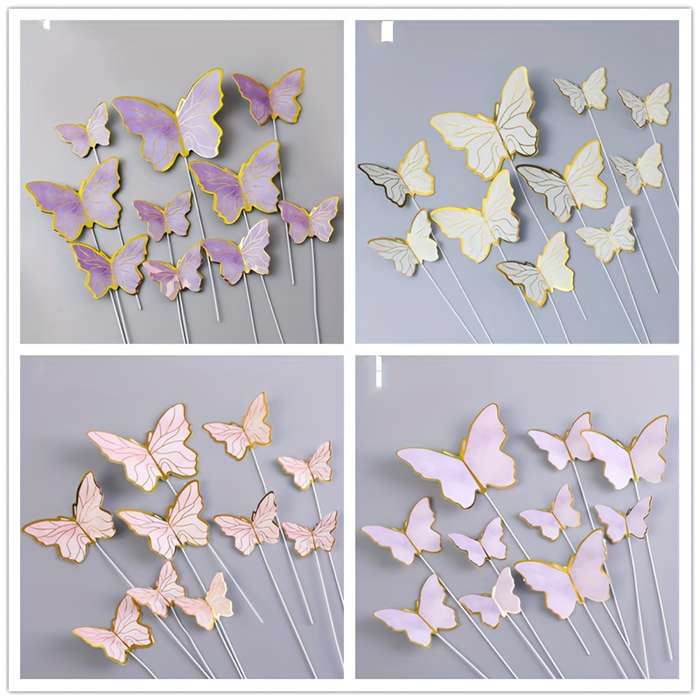 Set Of Cake Decoration Inserts With Exquisite Gold-Rimmed