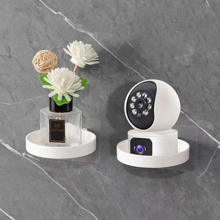 1pc  Adhesive Wall-Mounted Round Storage Shelf