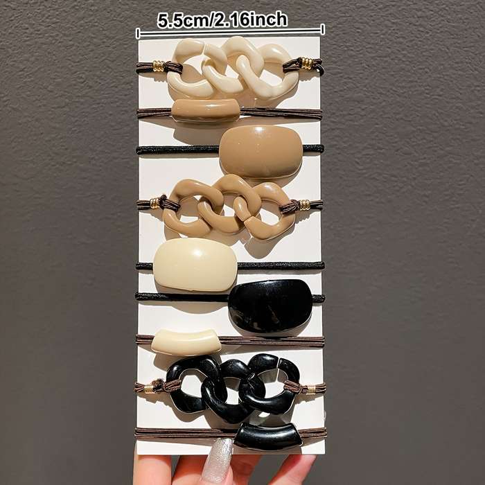 Elegant Coffee Milk Hair Ties