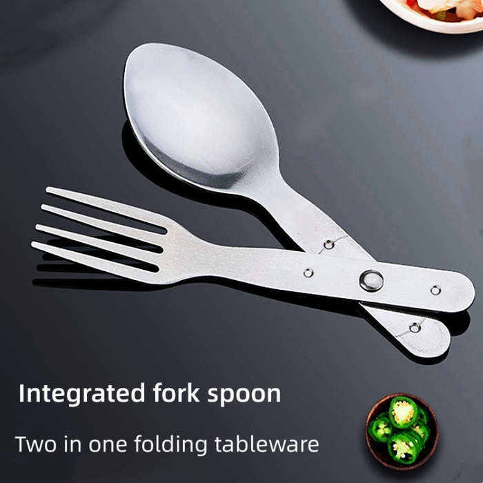 set of 2-in-1 foldable tableware