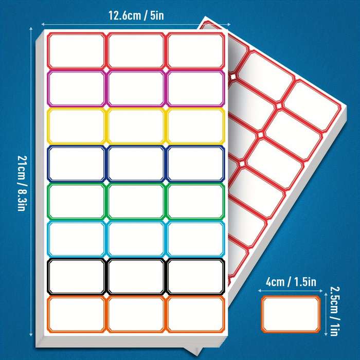 1200 Labels 8 Colors Blank Writable
