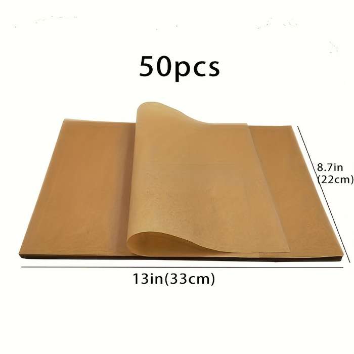 50-Pack Pre-Cut Parchment Paper Baking Sheets