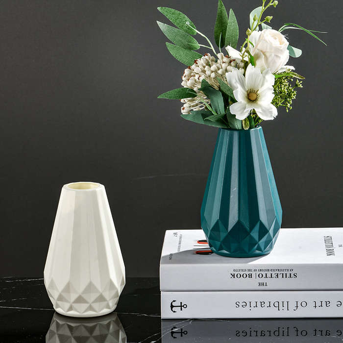 Geometric Teal Vase
