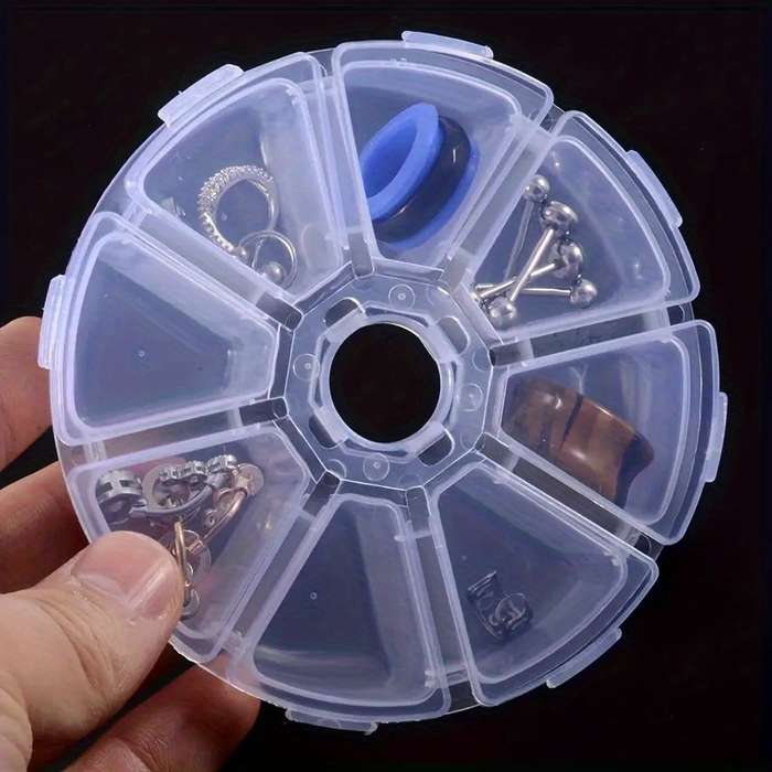 1pc 8-Grid Transparent Storage Box