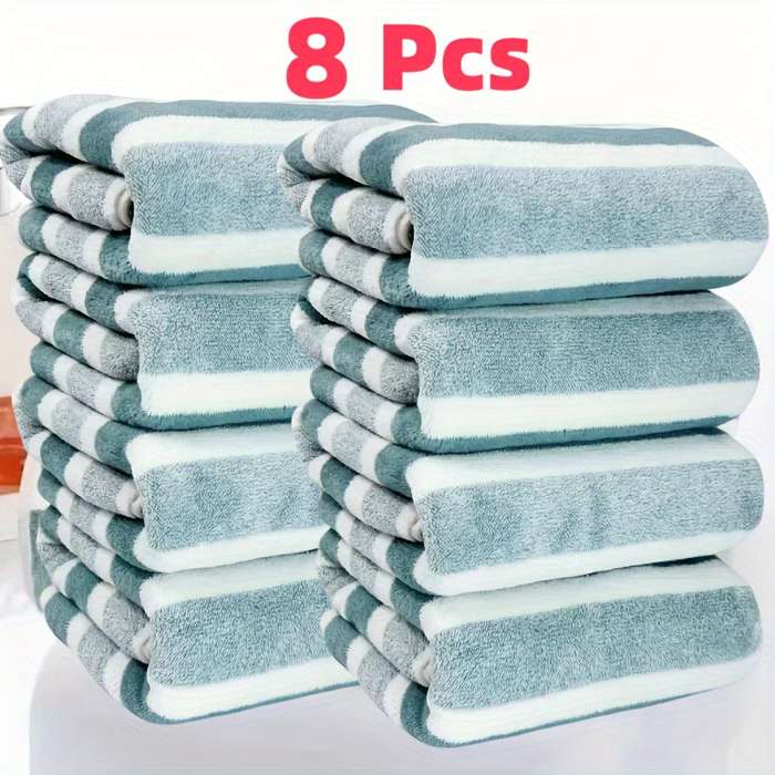8-Pack Luxury Striped Towel Set