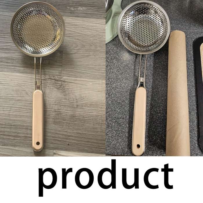 Premium Stainless Steel Colander with Wooden Handle