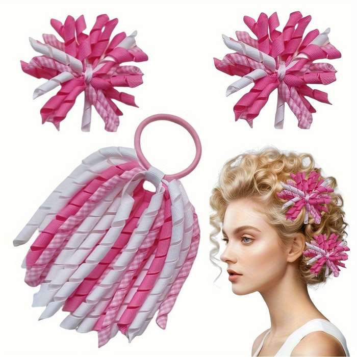Twist Ribbon Decorative Hair Loops Elastic Ponytail Holder Hair