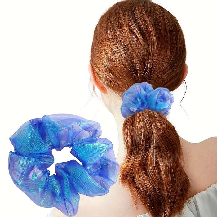 Laser Color Scrunchies Organza Hair
