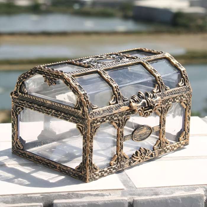 Vintage Pirate Treasure Chest - Transparent Storage Box
