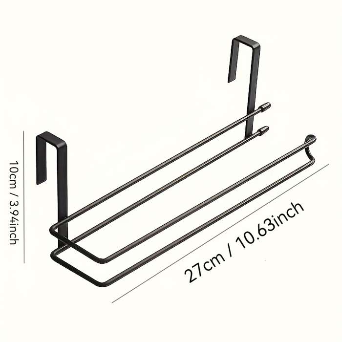 Easy-Install Black Metal Paper Towel Holder