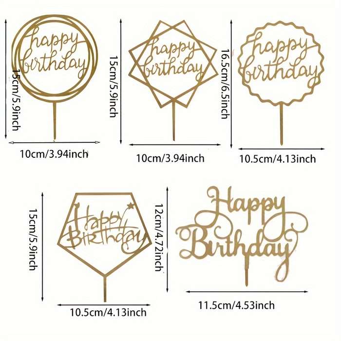 5pcs Large Birthday Cake Decoration Supplies