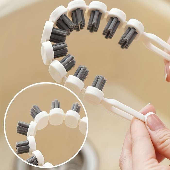 1pc Flexible Groove Cleaning Brush - Stiff Bristles