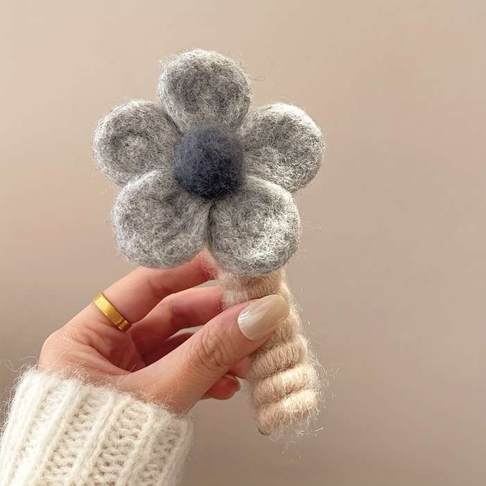 Chic Floral Spiral Hair Tie - Soft Plush