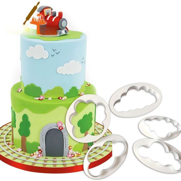 5-Piece Set Plastic Cloud Fondant Cutters