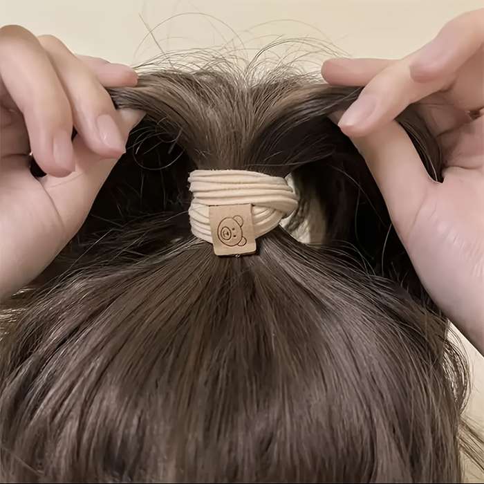 5pcs Cute Bear Icon Hair Ring Set