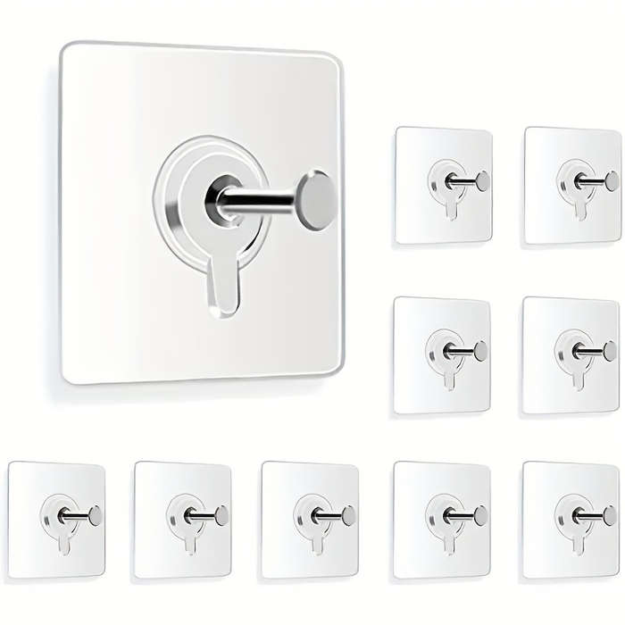 10pcs Easy-Install Self-Adhesive Wall Hooks