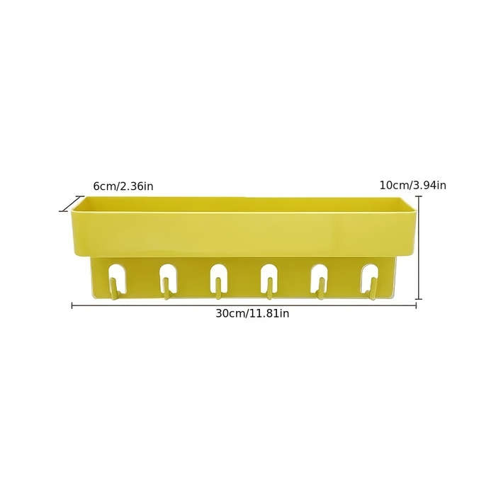 1pc Contemporary White Plastic Wall-Mounted Storage Shelf