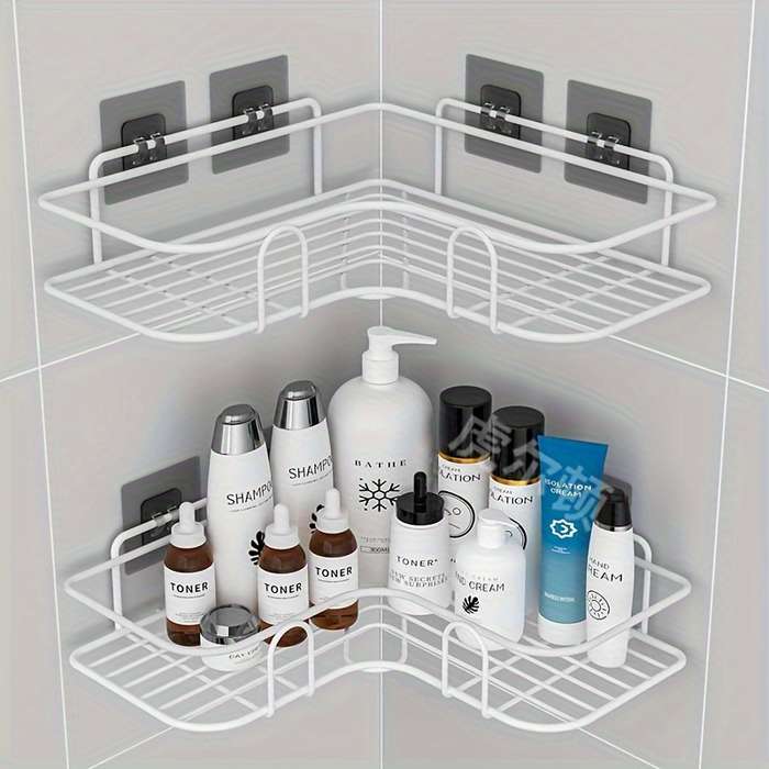 1pc Easy-Install Corner Shower Shelf