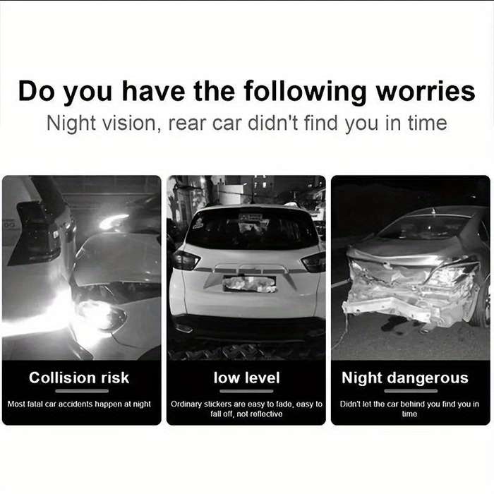 10pcs Car Bumper Reflective Safety Strip Stickers