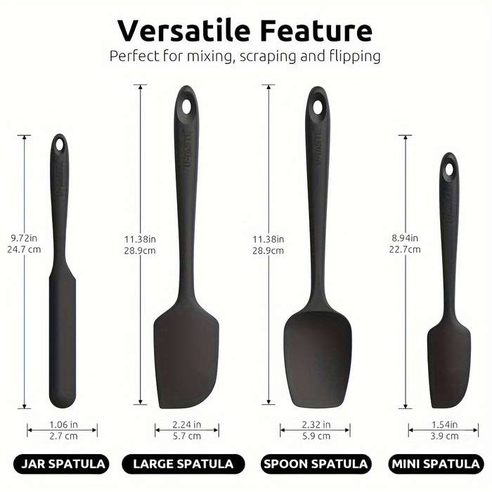 4pcs Heat Resistant Silicone Spatula Set