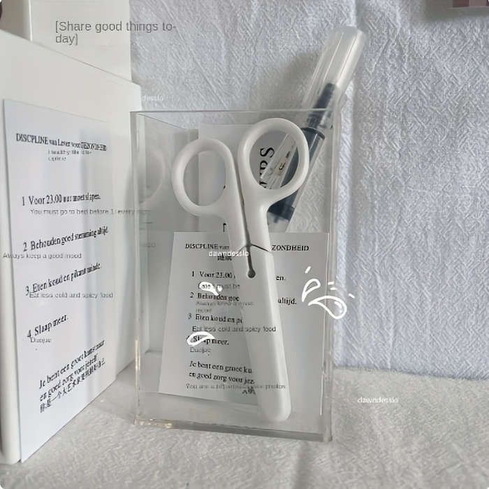 Compact White Stainless Steel Scissors