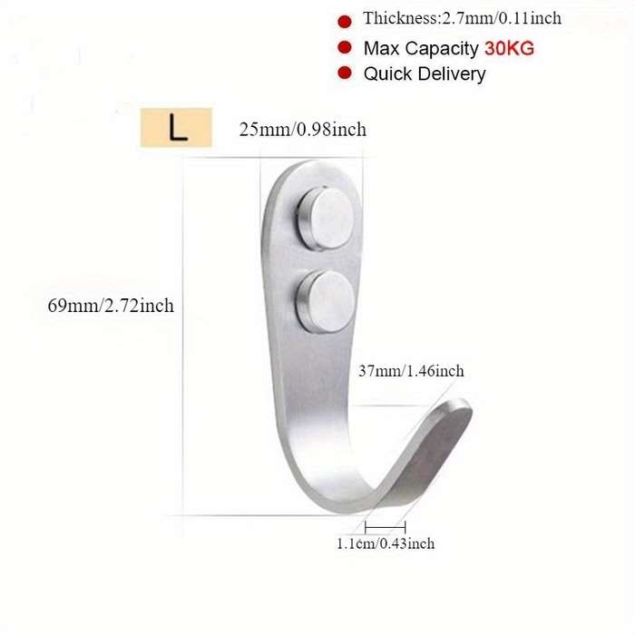 4pcs Stainless Steel Wall Hooks