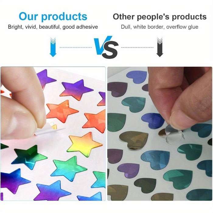 Rainbow Star Laser Stickers