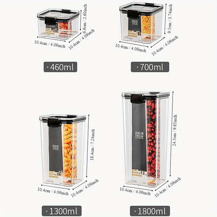 Kitchen Storage Containers PVC Kitchen Pantry Storage Organizer Containers with Lids