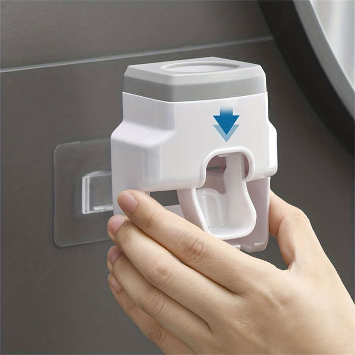 1pc Sleek White Wall-Mounted Toothbrush Holder