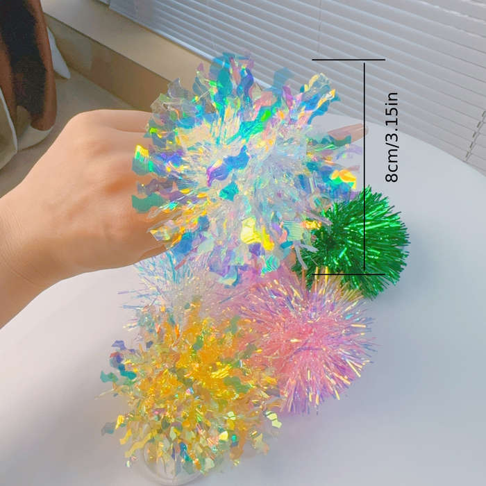 Elegant Cute Fluffy Pompom Hair Scrunchies Set
