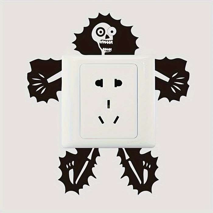 Creative Electric Shock Skull Switch Sticker