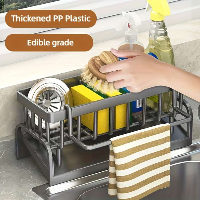 Kitchen Sink Organizer with Drain Tray Random Colors