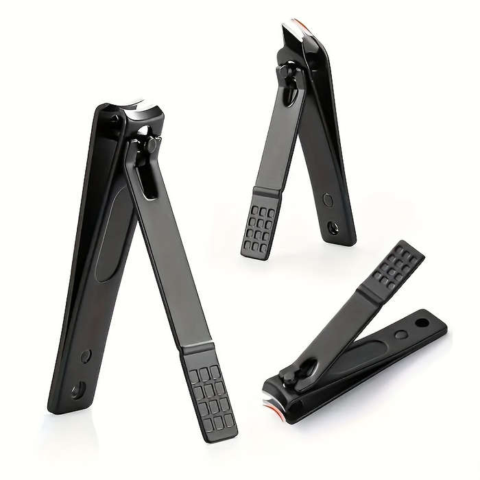 3pcs Black Stainless Steel Nail Clipper Set
