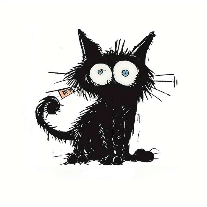 Charming Black Cat for Switch Sticker